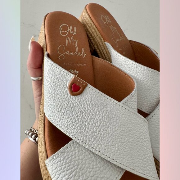 Oh! My Sandals White Leather Platform Sandals – Size 39/8.5US - Picture 2 of 6